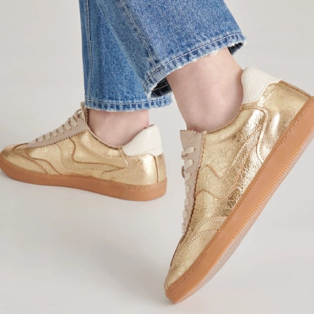 Dolce Vita Notice Sneakers Gold Metallic 8.5 NWOB